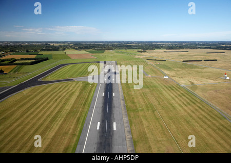 Runway Christchurch International Airport Canterbury South Island New Zealand aerial Stock Photo