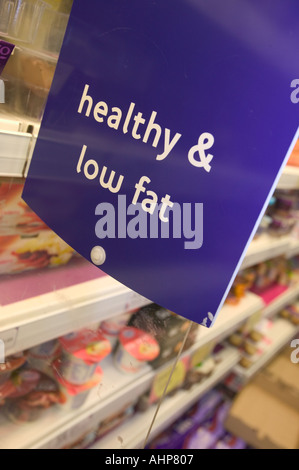 healtyh and low fat foods on supermarket shelves Stock Photo