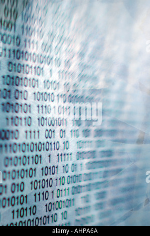 Binary code background idea concept Stock Photo