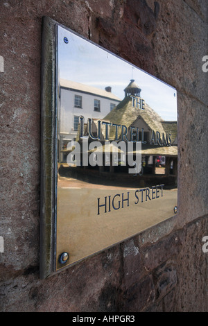 Luttrell Arms and Yarn Market, Dunster, Somerset, England Stock Photo