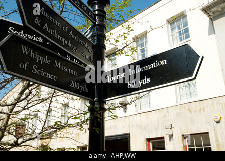 Tourist Information Sign in Cambridge Stock Photo