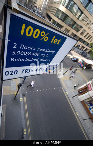 aerial view of Office space to let advertising board with 100% to let ...