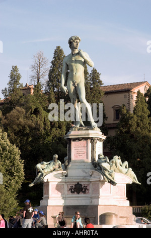The bronze copy of the statue of in Florence, Italy. Stock Photo