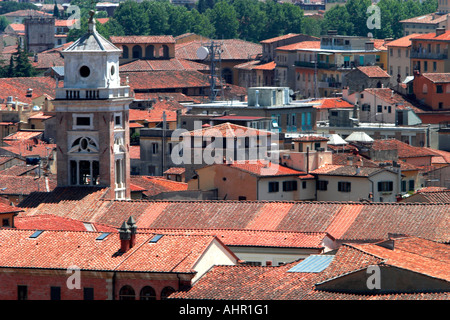 Rooftops of Pisa taken from the top of the Leaning tower. Stock Photo