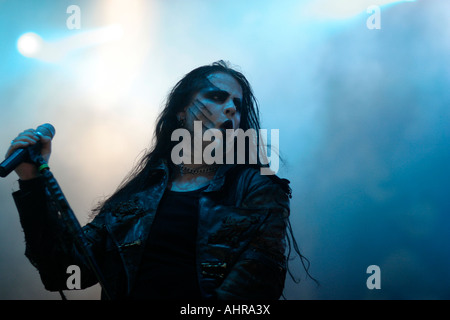 The Norwegian symphonic black metal band Dimmu Borgir performs live at Oslo  Spektrum. Here vocalist Shagrath is seen live on stage. Norway, 28/05 2011  Stock Photo - Alamy