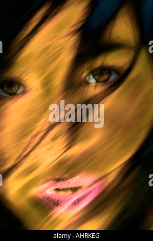 close up of a  womans face Stock Photo