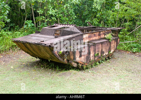 US Amphibious Landing Tank Relic Peleliu Republic of Palau Stock Photo
