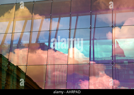Reflection in windows Maximilianshoefe Munich Muenchen Bavaria Germany Staatskanzlei Bavarian chancellory reflecting Stock Photo