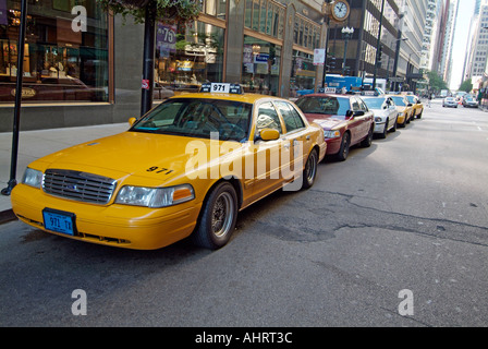 Taxi cabs provide transportation for travelers to Chicago Illinois ...