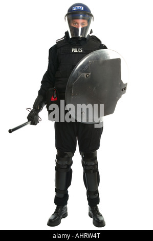 Policeman in full riot gear Stock Photo