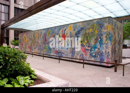 Marc Chagall Wall Four Seasons mosaic. Chicago Illinois IL USA Stock Photo