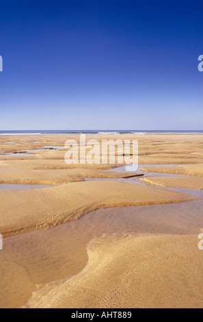 Low tide at Perranporth on the north coast of Cornwall in the UK Stock Photo