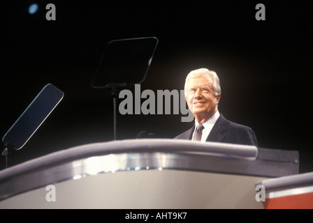 Former President Jimmy Carter at the 1992 Democratic National Convention at Madison Square Garden New York Stock Photo