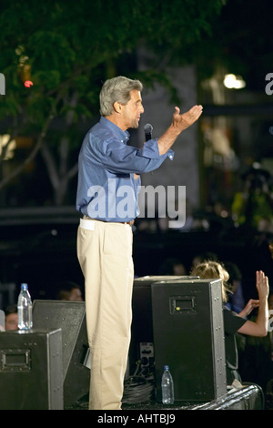 Senator John Kerry speaking from stage at Heritage Square Flagstaff AZ Stock Photo