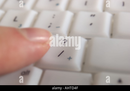 question mark on computer keyboard Stock Photo