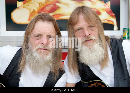 Twins Convention at Twinsburg Ohio gray beard brothers Stock Photo
