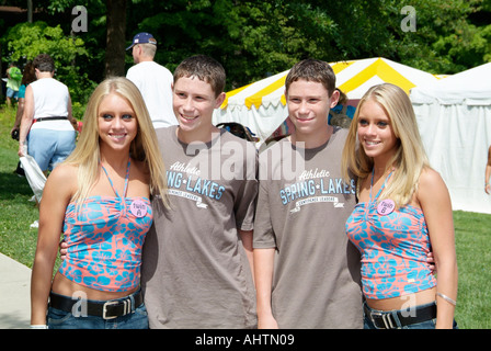 Twins boys and girls at a twin Convention at Twinsburg Ohio Stock Photo