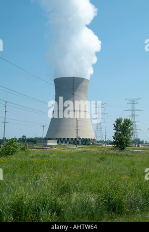 The Davis Besse electrical nuclear power plant at Oak Harbor Ohio near Port Clinton serving Toledo Ohio Stock Photo