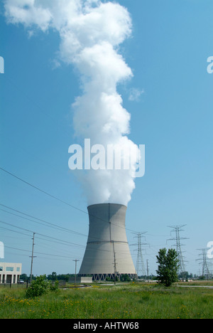 The Davis Besse electrical nuclear power plant at Oak Harbor Ohio near Port Clinton serving Toledo Ohio Stock Photo