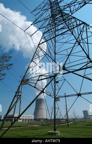 The Davis Besse electrical nuclear power plant at Oak Harbor Ohio near Port Clinton serving Toledo Ohio Stock Photo