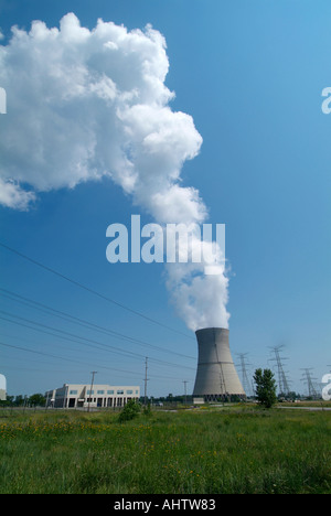 The Davis Besse electrical nuclear power plant at Oak Harbor Ohio near Port Clinton serving Toledo Ohio Stock Photo