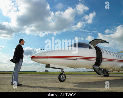Private jet on tarmac Stock Photo - Alamy