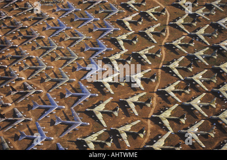 A Field of B 52 Aircraft Davis Montham Air Force Base Tucson Arizona Stock Photo