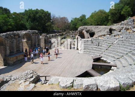 The Theatre, Butrint National Park, Greek archeological site, Butrint, Vlorë County, Albania Stock Photo