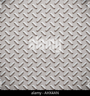 a large seamless sheet of alluminium or nickel diamond or tread plate Stock Photo