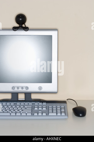 Computer with webcam attachment Stock Photo
