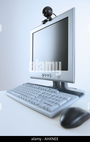 Computer with webcam attachment Stock Photo