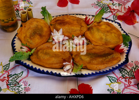 Stuffed peppers or chiles rellenos at a restaurant in Suchitlan, Colima ...