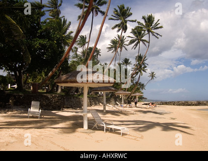 private beach of warwick resort hotel on the coral coast of the island of fiji Stock Photo