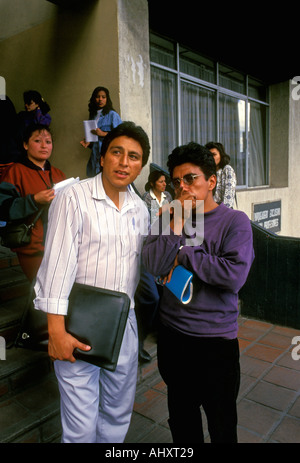 Ecuadorans, Ecuadoran students, students, on campus, campus, Central University, city of Quito, Quito, Pichincha Province, Ecuador, South America Stock Photo