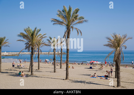 near Marbella Costa del Sol Malaga Province Spain Artola Cabopino beach Stock Photo