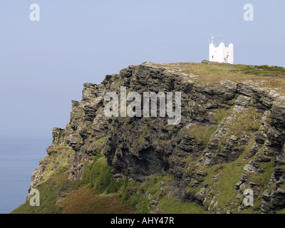 Headland above Boscastle that has Willapark lookout at the top Stock Photo