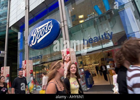 Boots the chemist store on Oxford Street London Stock Photo
