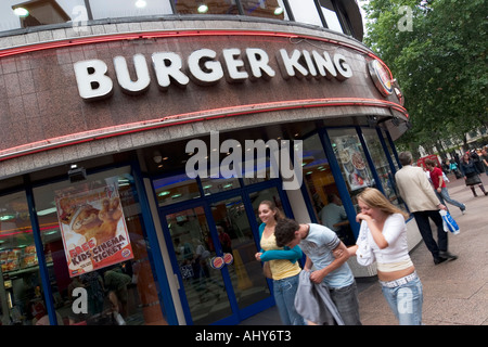 Burger King fast food restaurant in Leicester Square London Stock Photo