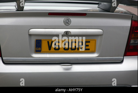 Unfriendly number plate on car in Liverpool Stock Photo