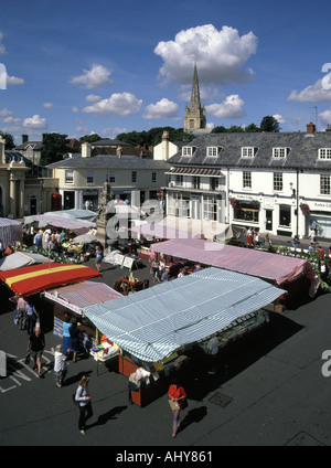 View from above looking down on Saffron Walden market square Essex England UK Stock Photo