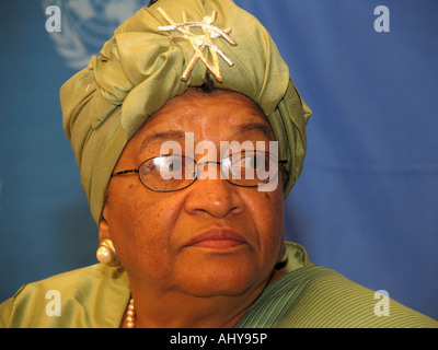 Ellen Johnson Sirleaf - the president of Liberia. Africa's first elected female head of state Stock Photo