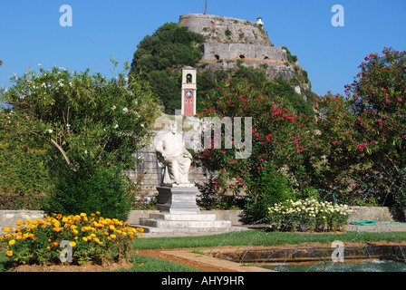 The Spianada (Esplanade) and Paleo Frourio (Old Fortress), Corfu Old Town, Kerkyra, Corfu, Ionian Islands, Greece Stock Photo