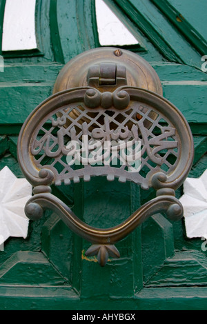 Tripoli, Libya. Door Knocker, Gurgi Mosque, 19th. Century, Tripoli Medina (Old City) 'Muhammad is the Messenger of God.' Stock Photo