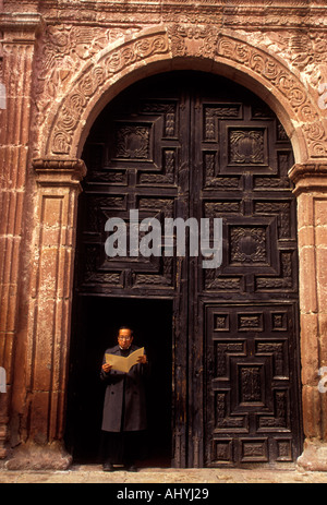 1, one, Mexican priest, priest, Nuestra Senora de la Soledad, Oratorio de San Felipe Neri, town of San Miguel de Allende, Guanajuato State, Mexico Stock Photo