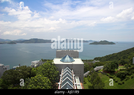 View over Clearwater Bay from Hong Kong University of Science and Technology, Hong Kong, China. Stock Photo