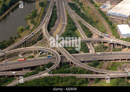 Spaghetti junction of the M6 motorway in Birmingham Stock Photo