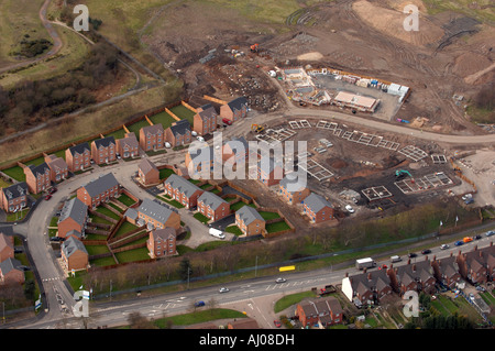 New housing development on former mining area at Huntington Cannock Staffordshire Stock Photo