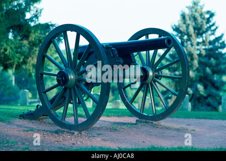 Civil War era cannon in a cemetery Gettysburg PA Stock Photo