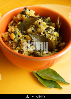 Indian spinach and mung bean dhal editorial food Stock Photo