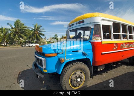 APIA samoa CITY bus station autobus red blue yellow buses Western Samoa ...